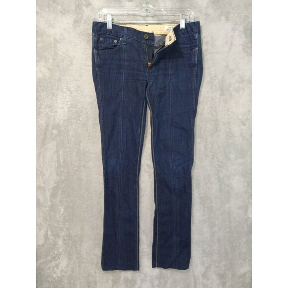 Rag and Bone Jeans Womens 30 Blue Denim Skinny Bootcut Low Rise Stretch Dark - Picture 1 of 9